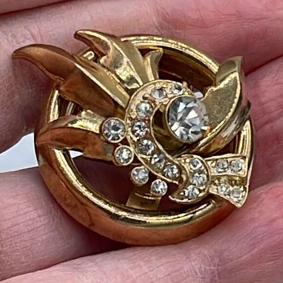 Vintage layered rhinestone brooch. - Picture 2 of 6